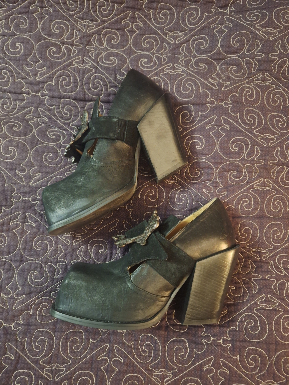 Fluevog Bader Black Buckled Platform Shoe - Picture 4 of 6